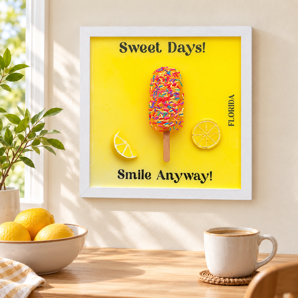 Sweet Days Florida Popsicle Wood & Resin Wall Art
