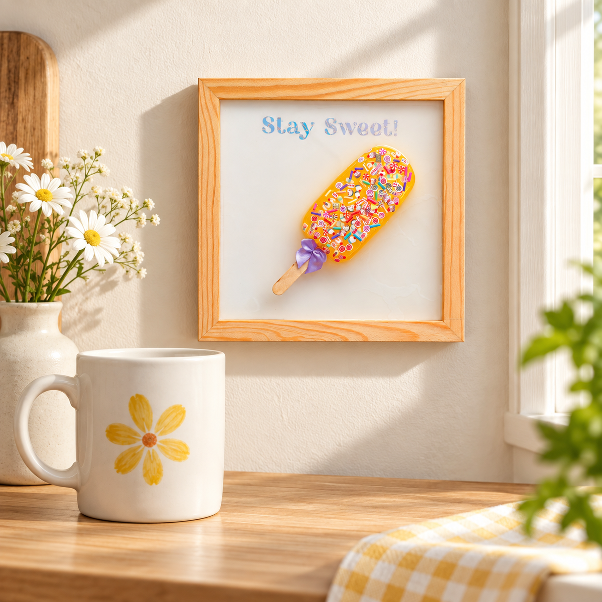 Stay Sweet Candy Popsicle Wood & Resin Wall Art