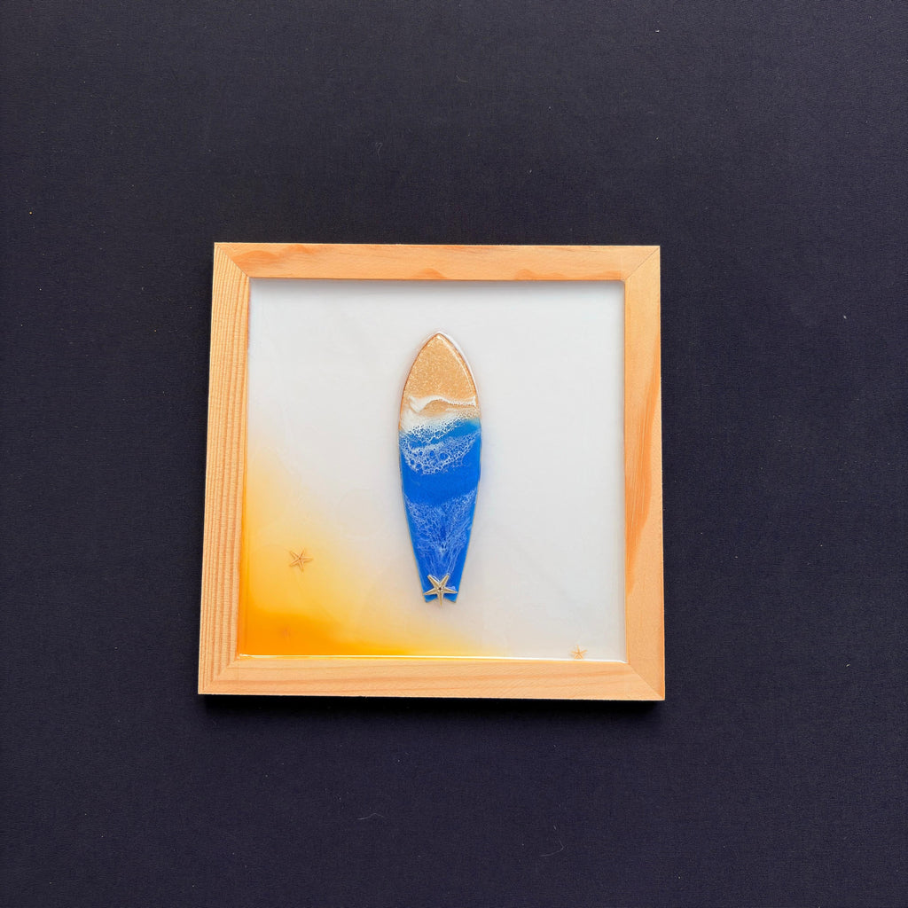 Coastal Surfboard Wood & Resin Wall Art