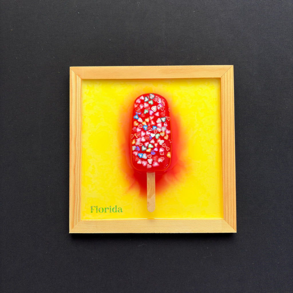 Florida Heart Popsicle Wood & Resin Wall Art