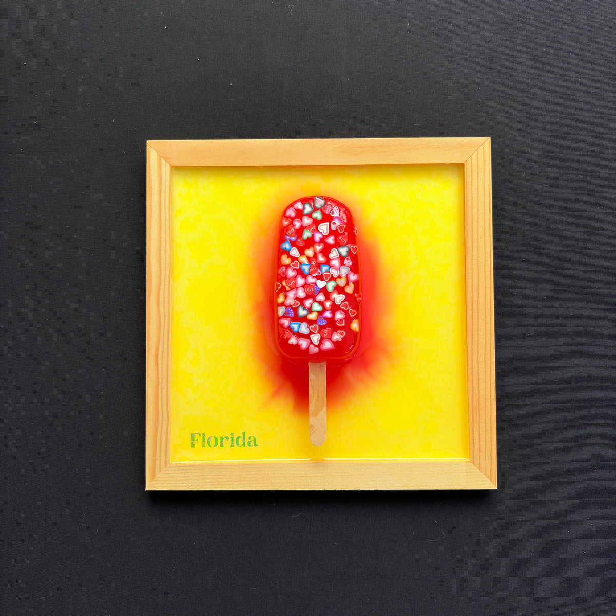 Florida Heart Popsicle Wood & Resin Wall Art