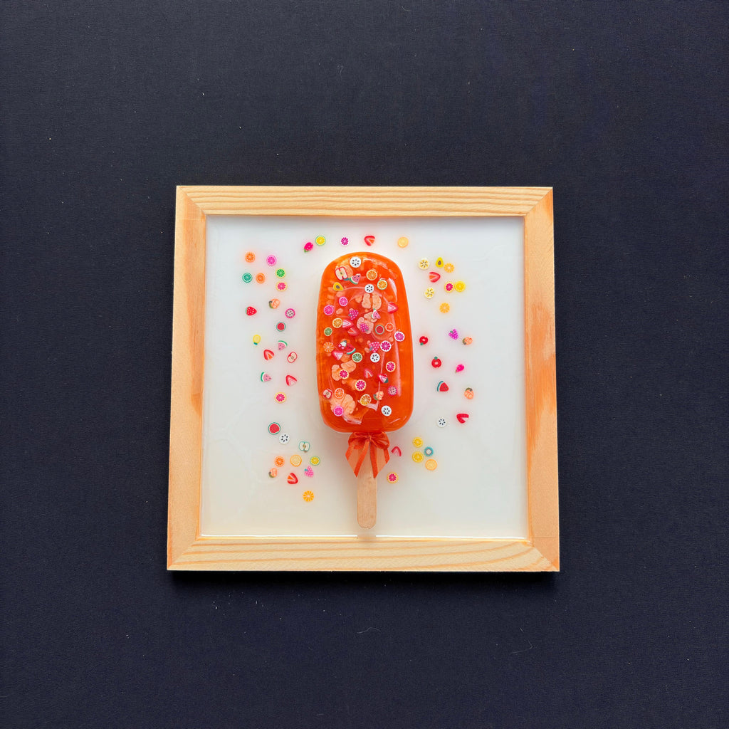 Orange Fruit Popsicle Wood & Resin Wall Art