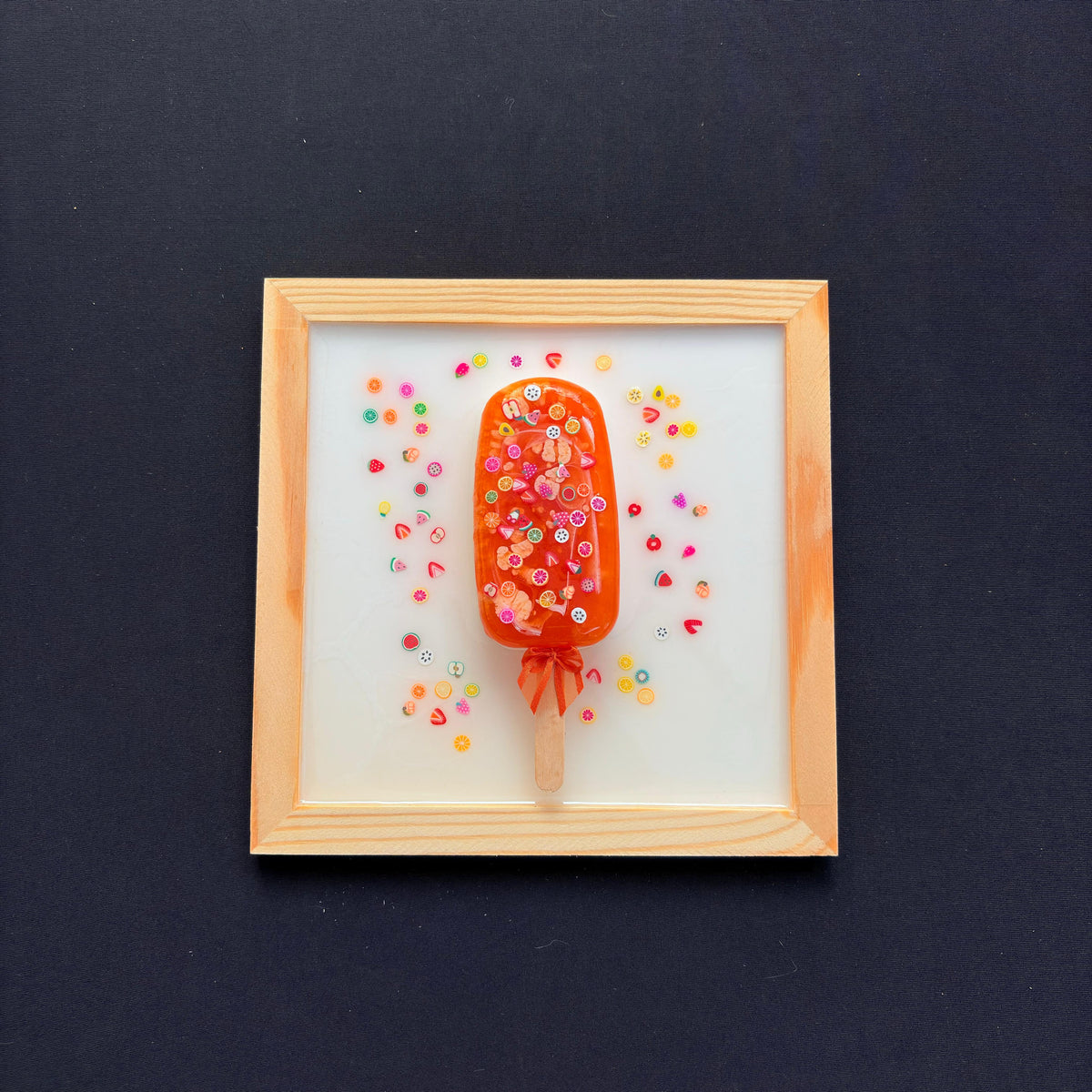 Orange Fruit Popsicle Wood & Resin Wall Art