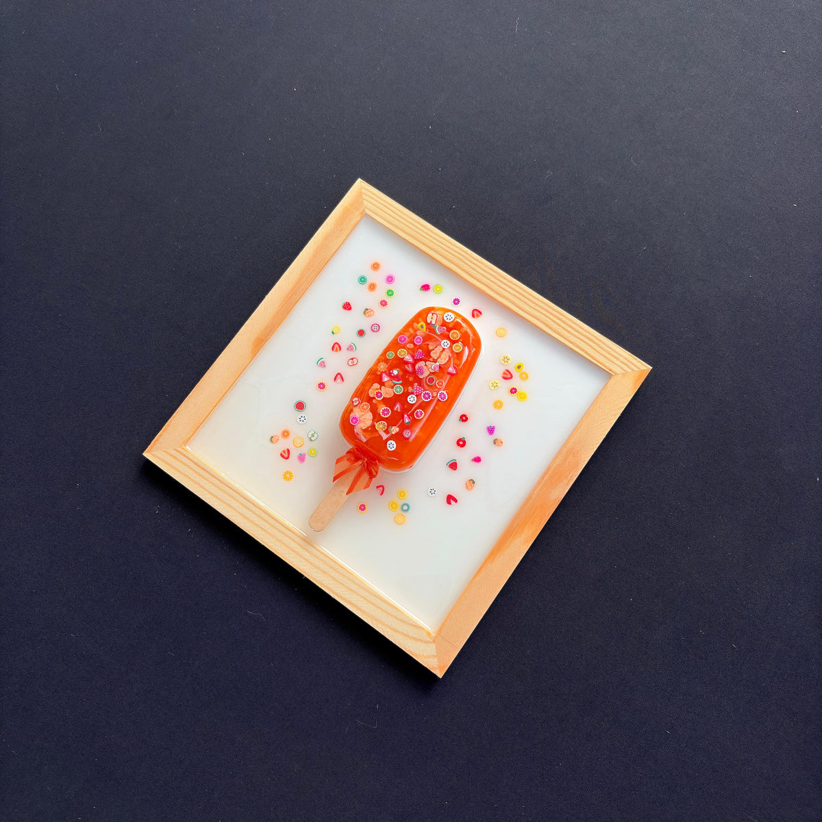 Orange Fruit Popsicle Wood & Resin Wall Art