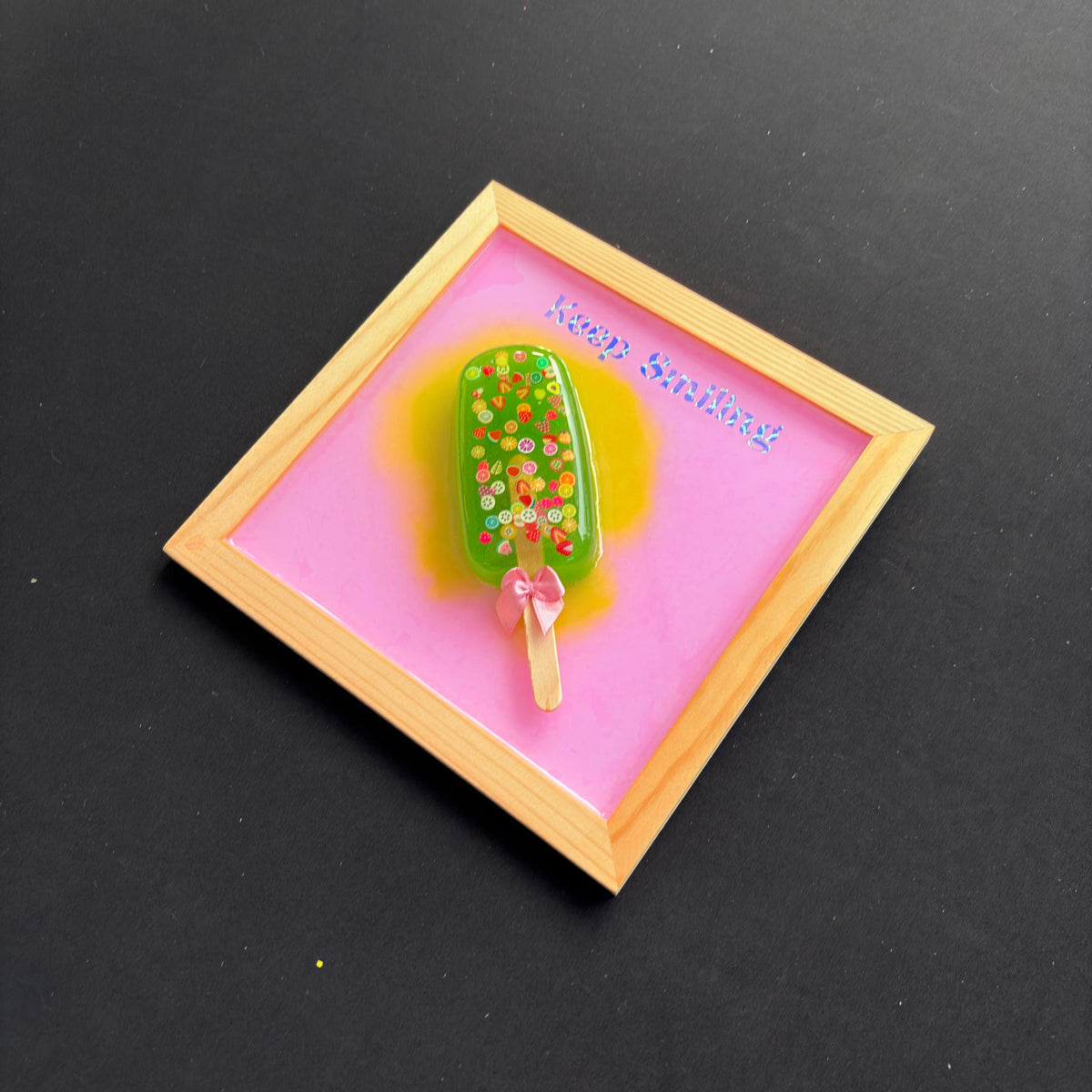 Keep Smiling Fruit Popsicle Wood & Resin Wall Art