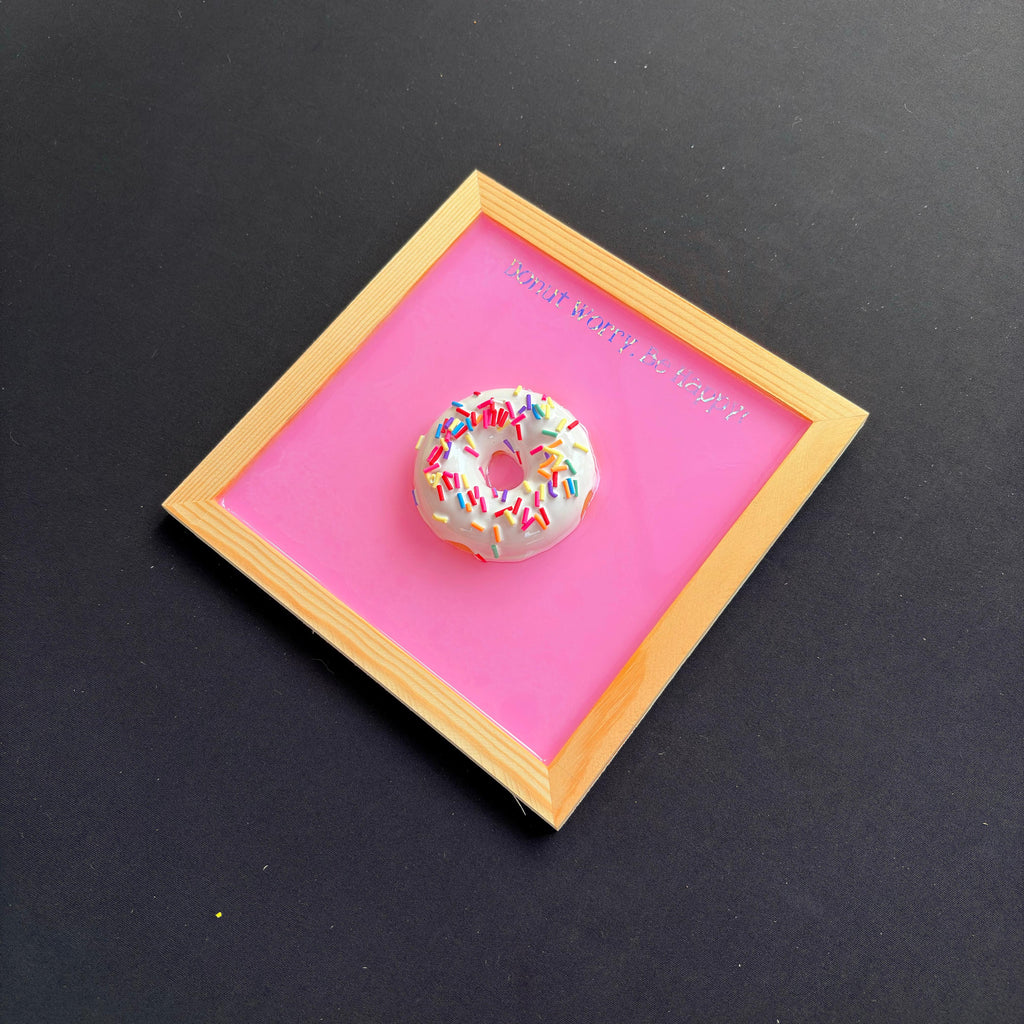 Donut Worry, Be Happy! Wood & Resin Wall Art