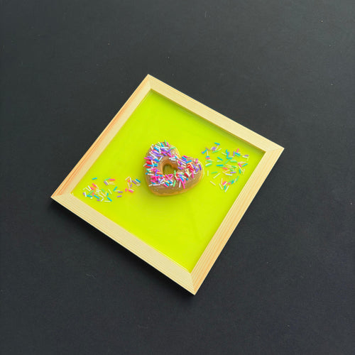 Heart Donut Wood & Resin Decorative Wall Art